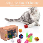LASOCUHOO multi-texture cat toy assortment layout on a flat surface