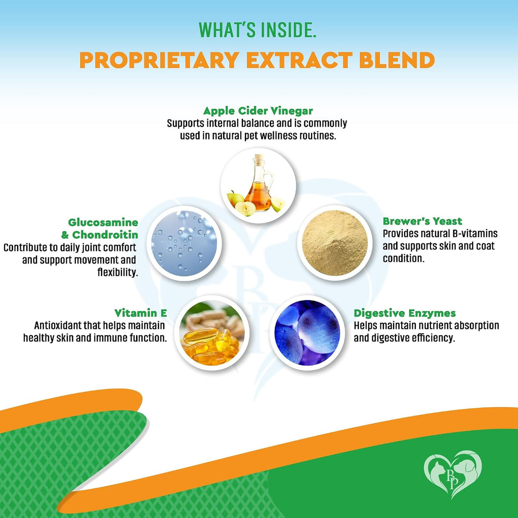 Multivitamin pet drops for skin coat and joint support ingredient listing