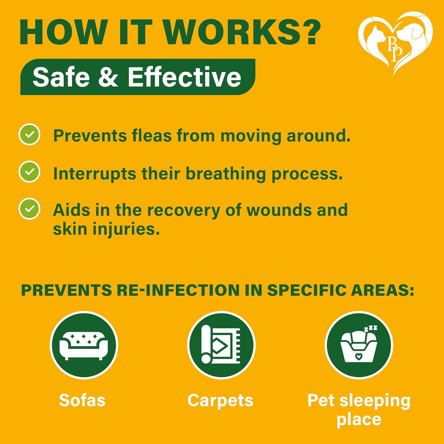 Beloved Pets flea and tick repellent for cats and dogs ingredients label