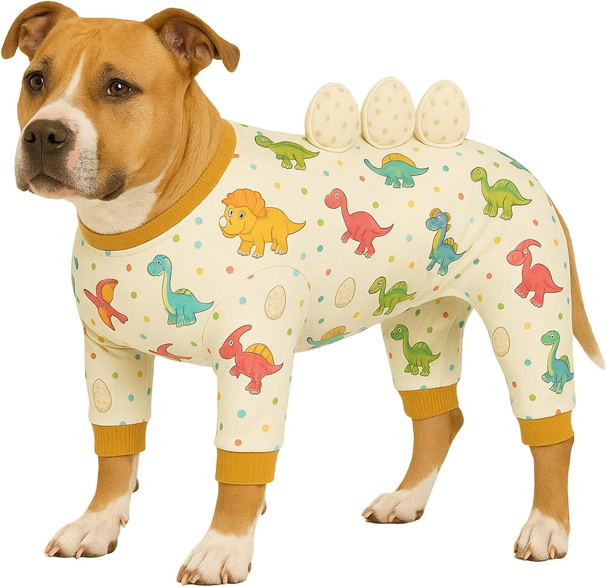 LovinPet Large Dog Pajamas, Four-Leg Stretch Onesie Bodysuit, Lightweight UV-Shielding Pajamas, Anti-Lick Calming Recovery Suit for Surgery, 3D Dino Wing Design with Soft Spikes Blue Purple XL - Image 11