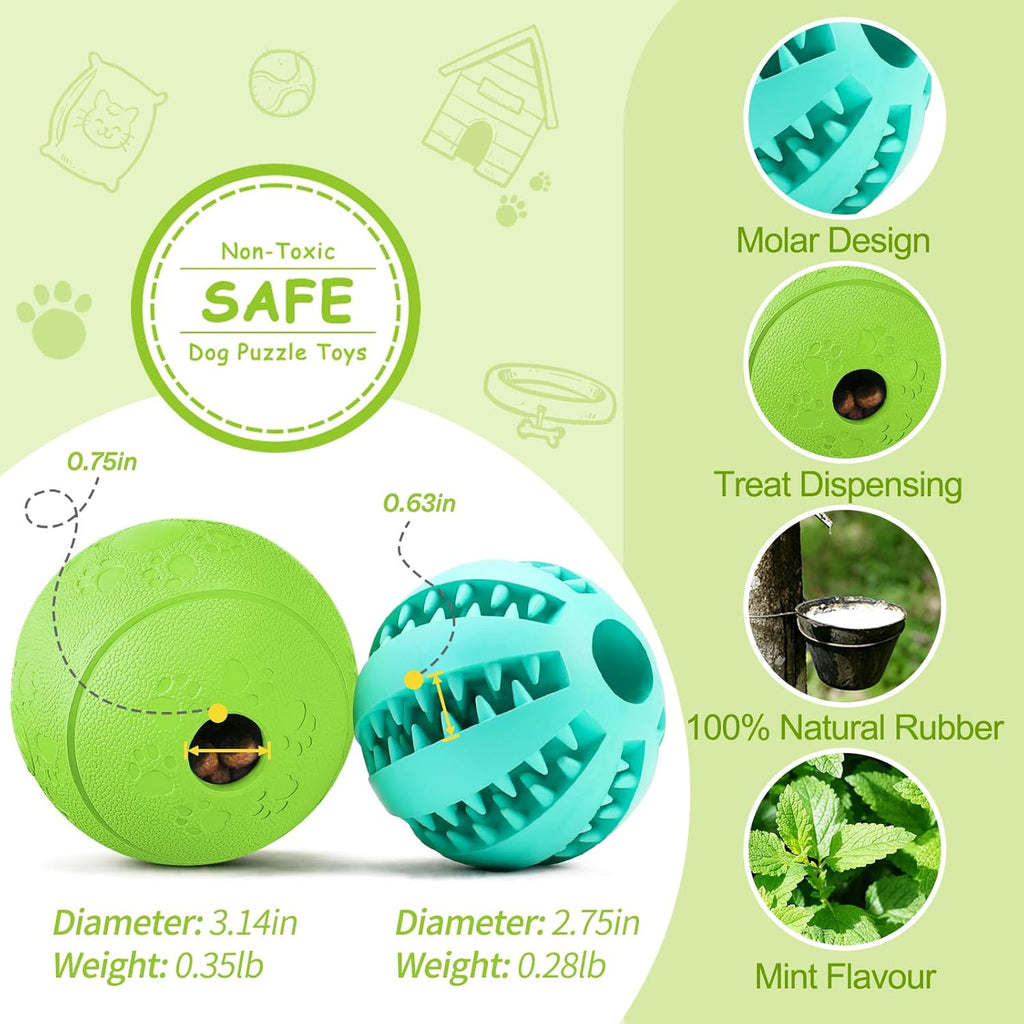 Hippih treat dispensing blue ball for medium dogs