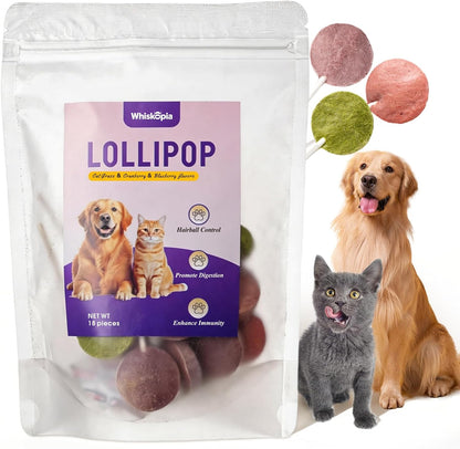 Small dog eating Whiskopia interactive freeze-dried snack