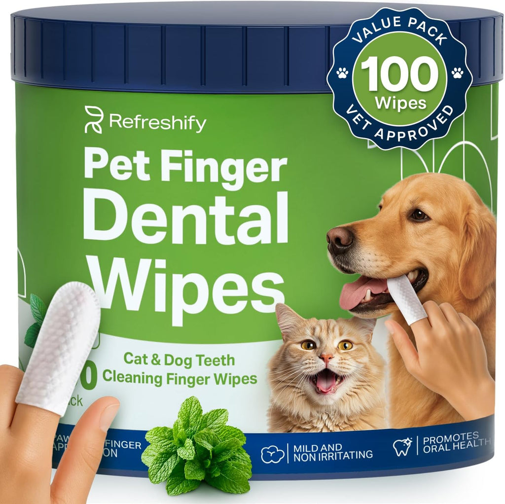 Full set bundle of Refreshify pet wipes featuring four packs and travel individual wipes.