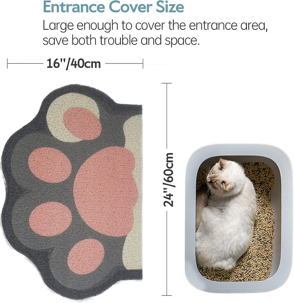 Anti slip pet litter catching mat under cat box