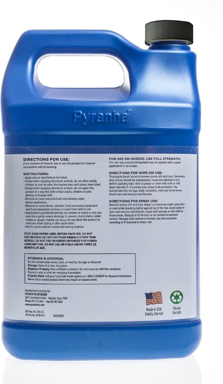 Pyranha water based insect repellent container side profile