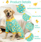 Pink pig print stretchable pet onesie for large dogs