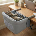 Veehoo cat desk bed front view attached to office table