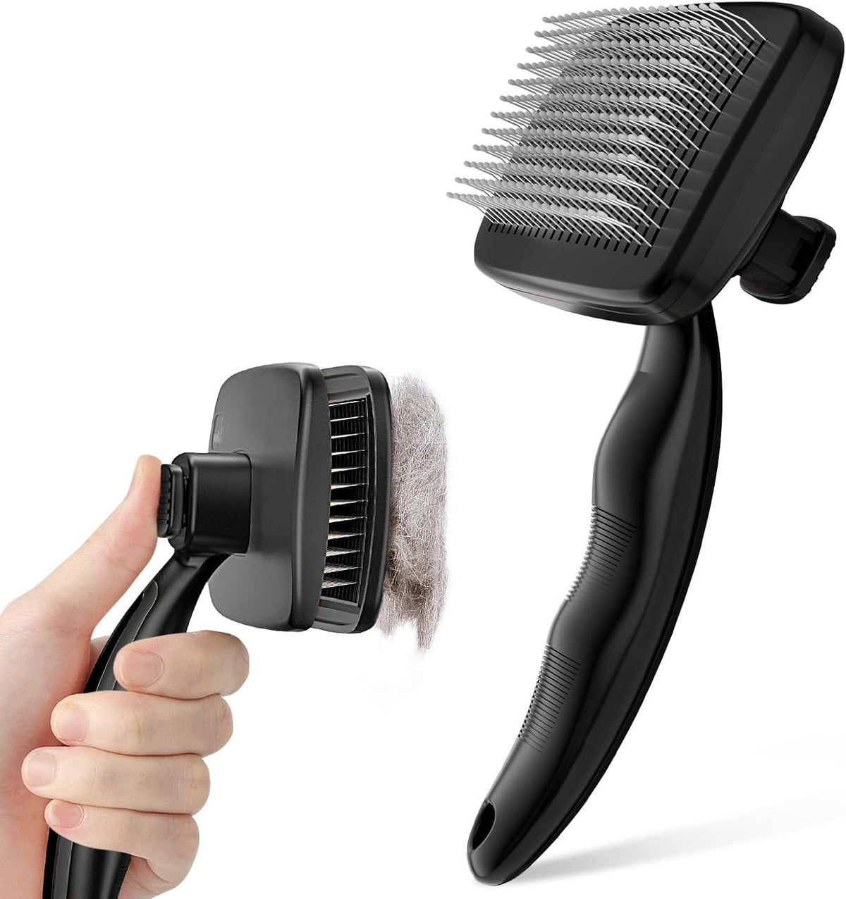 Pecute Skin Friendly Self-Cleaning Slicker Brush for Dog & Cat Shedding | 1 click clean, Lightweight, Undercoat hair removal, For short/long/double/white coats - Image 14