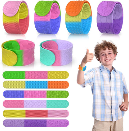 Tainomy textured silicone slap bracelets 6 pack front view