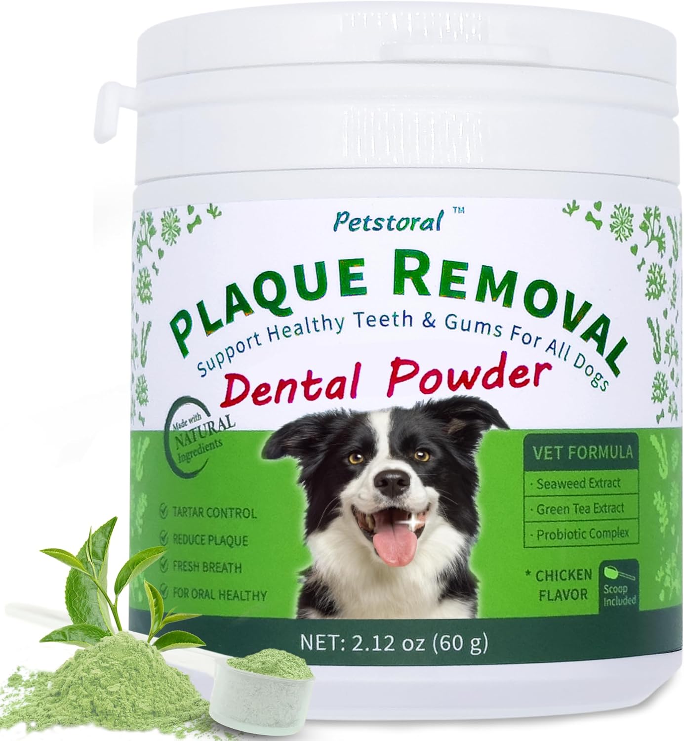 Petstoral 2-Pack Plaque Removal Natural Dental Powder, Dog Dental Care and Bad Breath Treatment, Dog Teeth Cleaning Powder for Healthy Teeth & Gums for All Dogs - Image 9