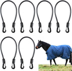 Verdanzia 6 Pcs Horse Blanket Leg Straps front view with clips