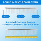 Sumcoo pet comb rounded teeth detail