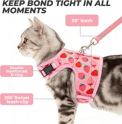Bingpet lightweight breathable pet vest harness with quick release safety buckle