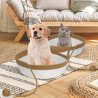 Folded cotton rope basket for easy travel and storage