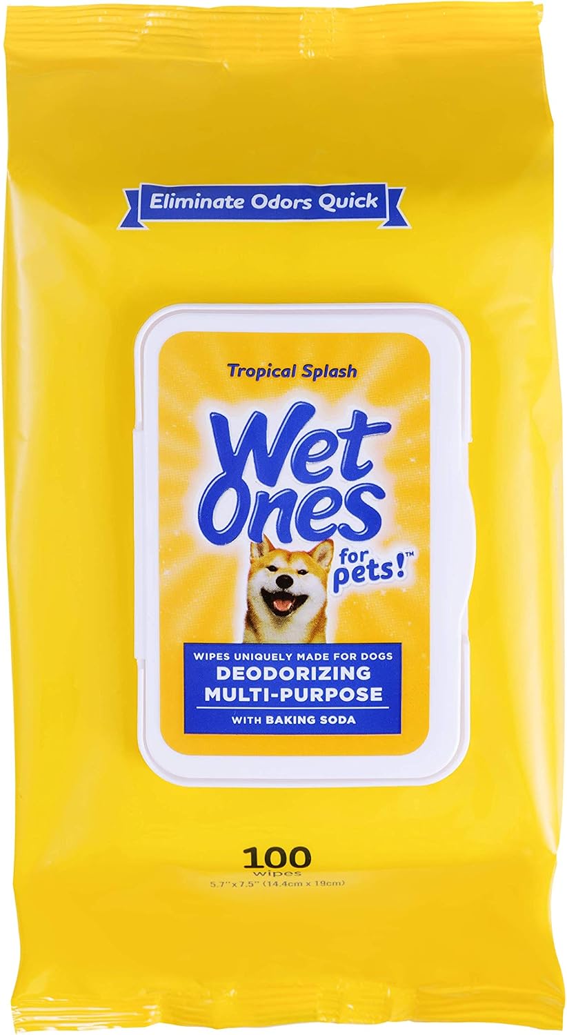 Wet Ones for Pets Deodorizing Dog Wipes with Baking Soda, Tropical Splash Scent - Multipurpose Deodorizing Pet Grooming Wipes in Resealable Canister, 50 Count - Image 12