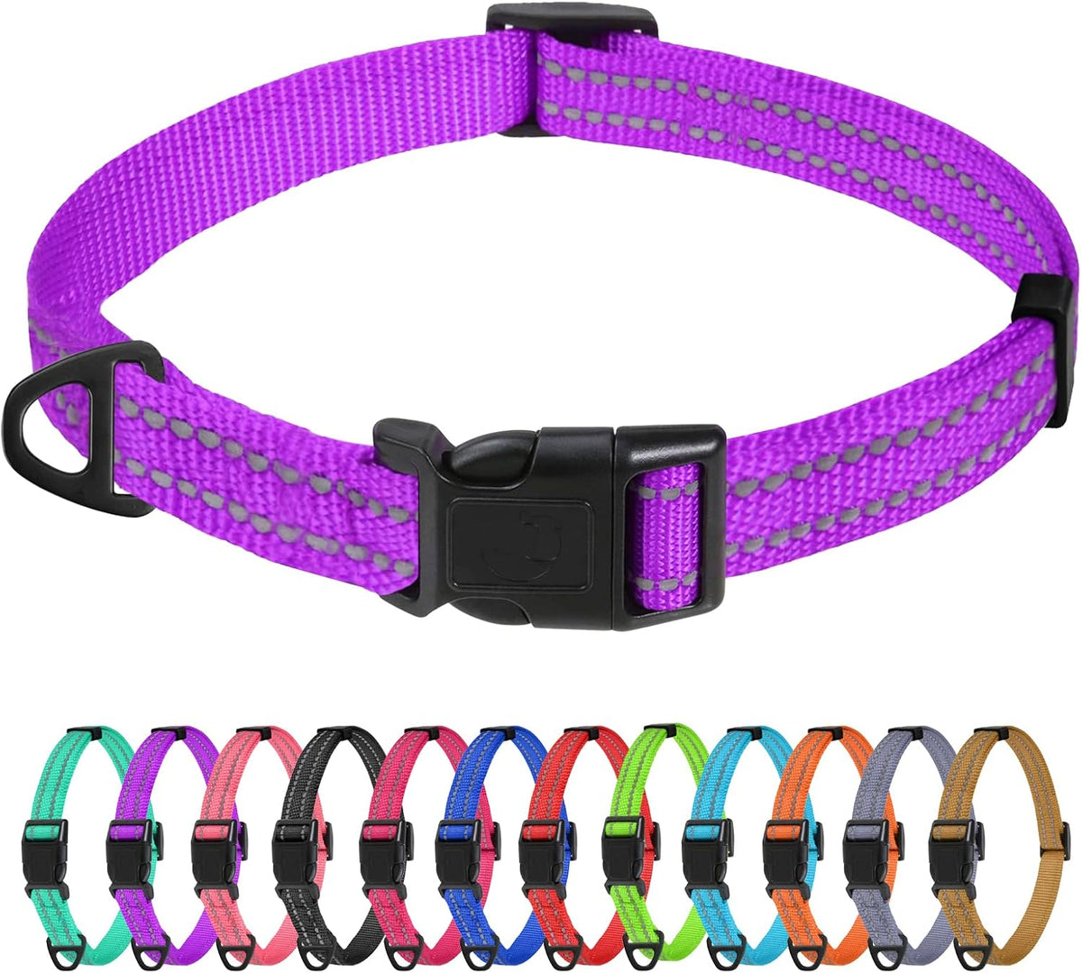 TagME Dog Collars for Small Dogs, Reflective Nylon Pet Collar with Quick Release Buckle, Small Dog Collar for Boys, Sky Blue, 3/8" Width - Image 15