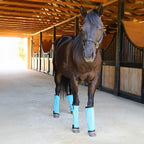 Grey large horse leg wraps close up view of textilene mesh texture