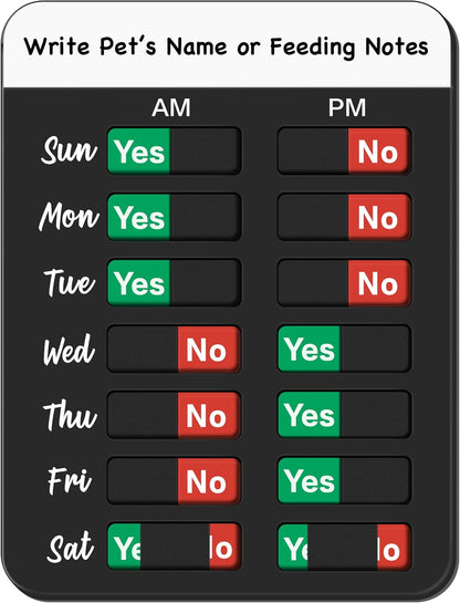 Dog Feeding Reminder, Dog Fed Sign Tracker -Daily Am/Pm Chart Slider Sign for Pet Fed and Pill Reminder, Easy to Use On Fridge Or Wall with Adhesive and Magnet,Pet Supplies - Image 10