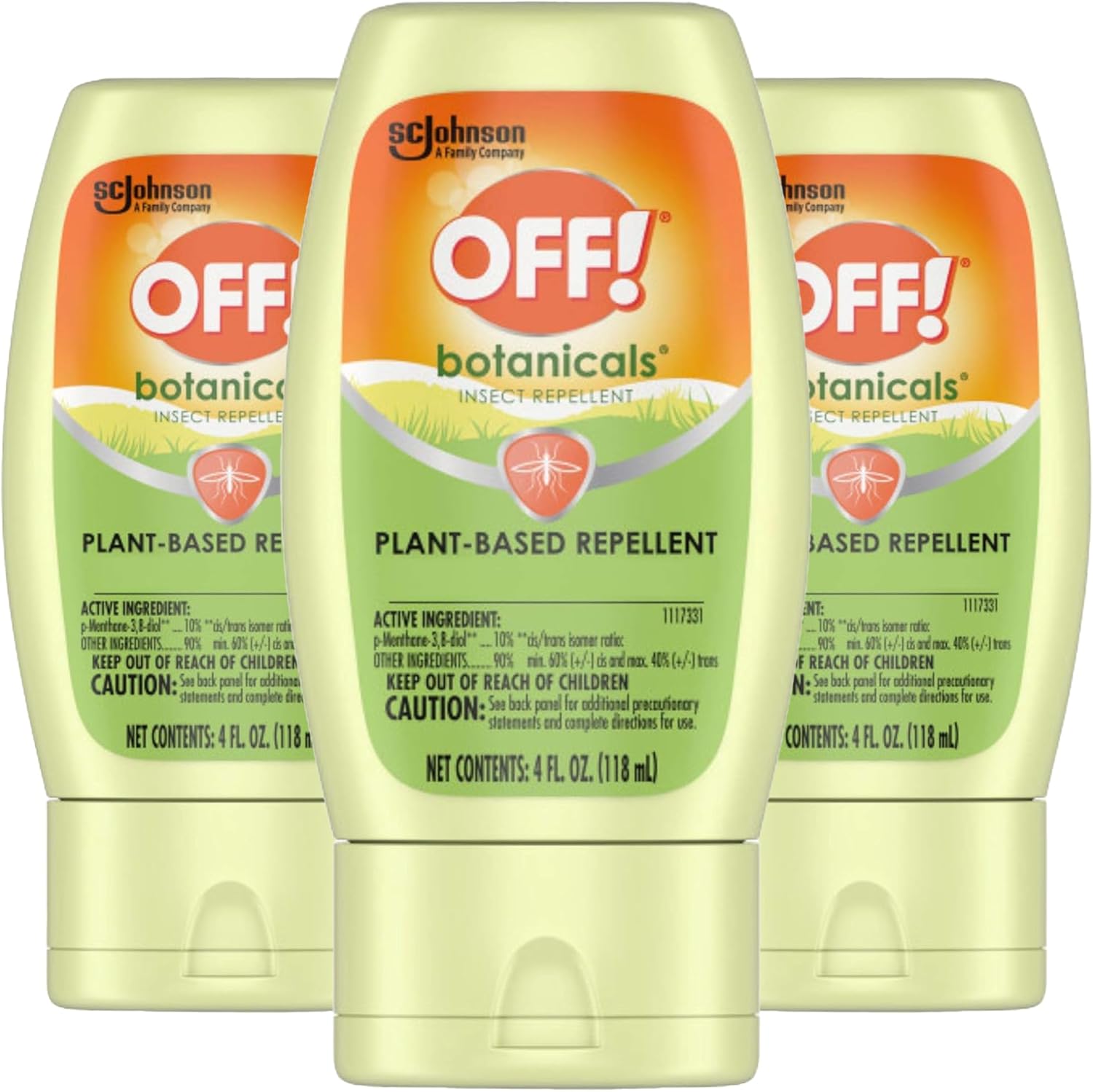 OFF Botanicals Insect Repellent Lotion front view of three pack packaging