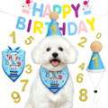 Supet dog birthday decorations kit blue front view