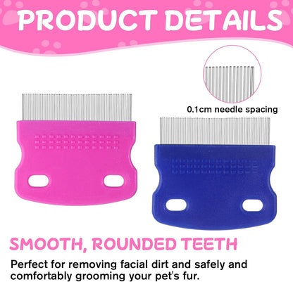 Flymoqi dog eye comb showing rounded teeth safety feature