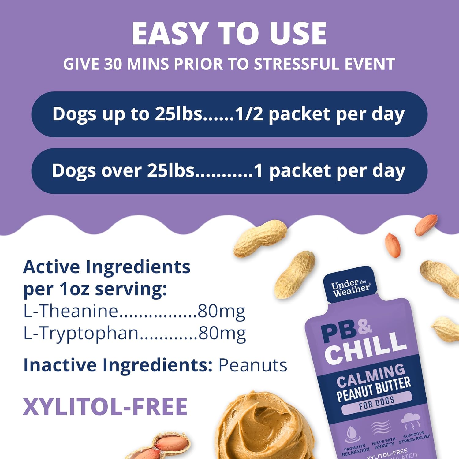 Natural L-theanine and L-tryptophan calming gel treats for anxious dogs