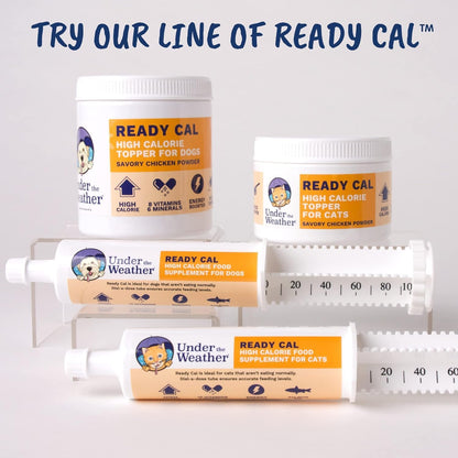 Imported USA pet supplement Under the Weather high energy cat food topper.
