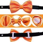 Close up view of the durable dual elastic rubber bands on the back of the pet bow tie