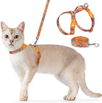Dooradar Cat Harness and Leash, Escape Proof Adjustable Kitten Vest, Lightweight Soft Pet Straps, Easy Wearing for Small Medium Kitty Safe Walking Travel Control, Orange & Black, S - Image 12