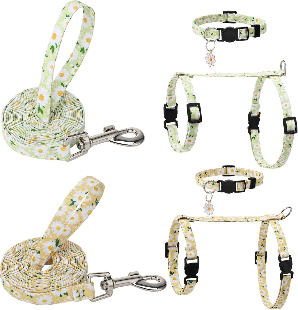 2 Pack Cat Harness and Leash with Collar Set, Escape Proof Cat Harness Adjustable Kitten Harness Glow in The Dark for Small Medium Cats - Image 10
