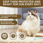 Scored deworming tablets by Luxevib for precise feline weight-based dosing