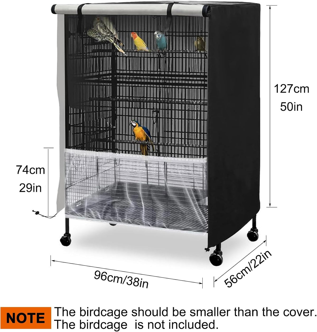 GeerDuo universal parrot cage cover with seed catcher skirt
