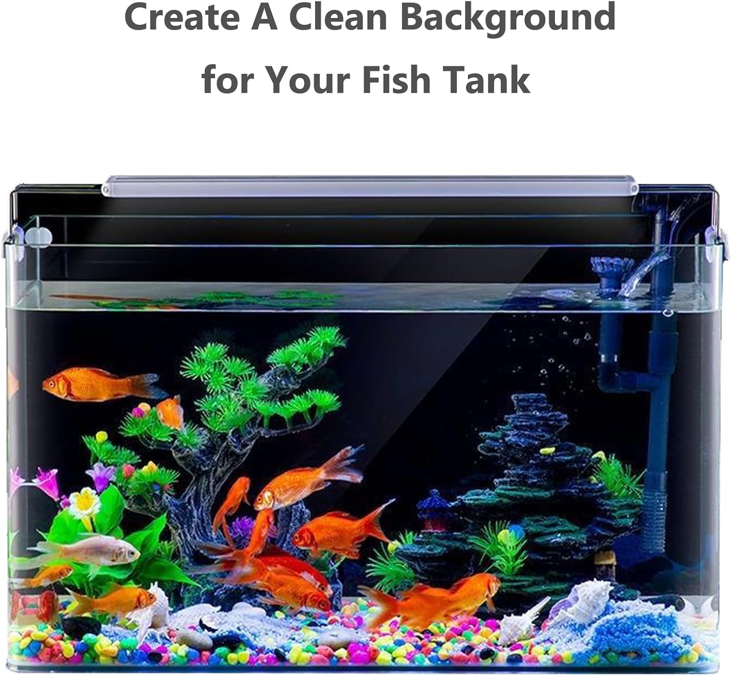 XCNO Waterproof Aquarium Wallpaper highlighting colorful fish against a black background