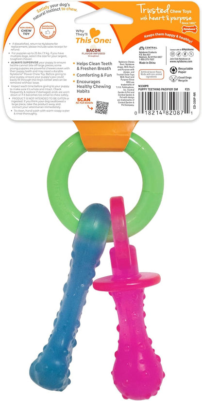 Nylabone Puppy Pacifier Chew Toy, Teething Toys for Puppies, Bacon Flavor, Small - Up to 25 lbs, 1 Count - Image 9