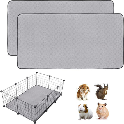 2Pack Guinea Pig Cage Liners, LWYMX 24''X48'' Washable Guinea Pig Pee Pads, Non Slip Reusable Super Absorbent Guinea Pig Training Mat Bedding Fleece for Small Animals Hamster Rabbit Chinchilla Rat - Image 14