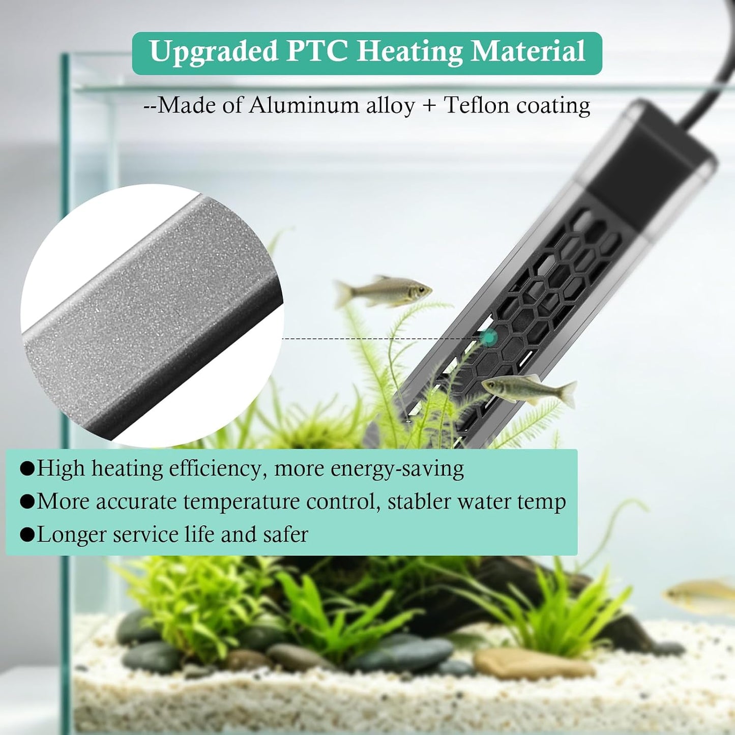 Ceramic positive temperature coefficient heating element unboxed for turtle tank setup.