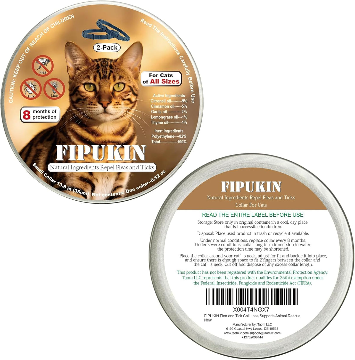 Cat grooming comb included with Monipgu collar set
