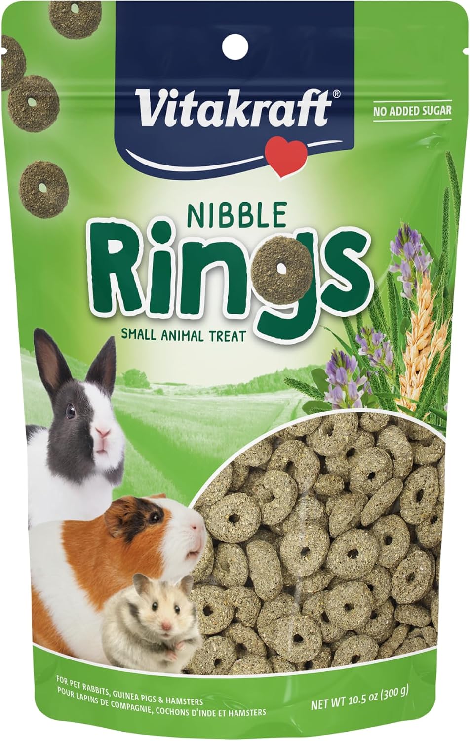 Vitakraft Nibble Rings small animal treat front packaging view.