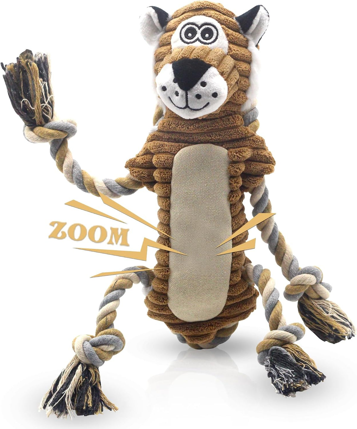 BUYPOW Funny Plush Dog Chew Toys, Squeaky Dog Toys, Interactive Tug of War Puppy Toys, Stuffed Dog Toys for Small, Medium and Large Dogs - Monkey - Image 12