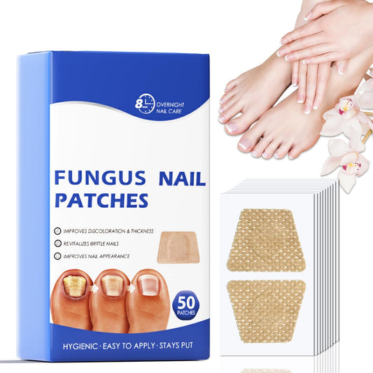 OMO Toenail Fungus Treatment 50 Patches front view showing box packaging.
