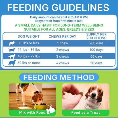 Weallin dog premium gut health supplement for seasonal allergy and paw licking relief.