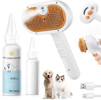 Pet Steam Brush for Dog & Cat - 3-in-1 Steam Grooming Brush for Shedding & Hair Removal - Self Cleaning Spray Comb with Mist for Long Haired Pets - Includes 1*Waterless Shampoo, Blue. - Image 14