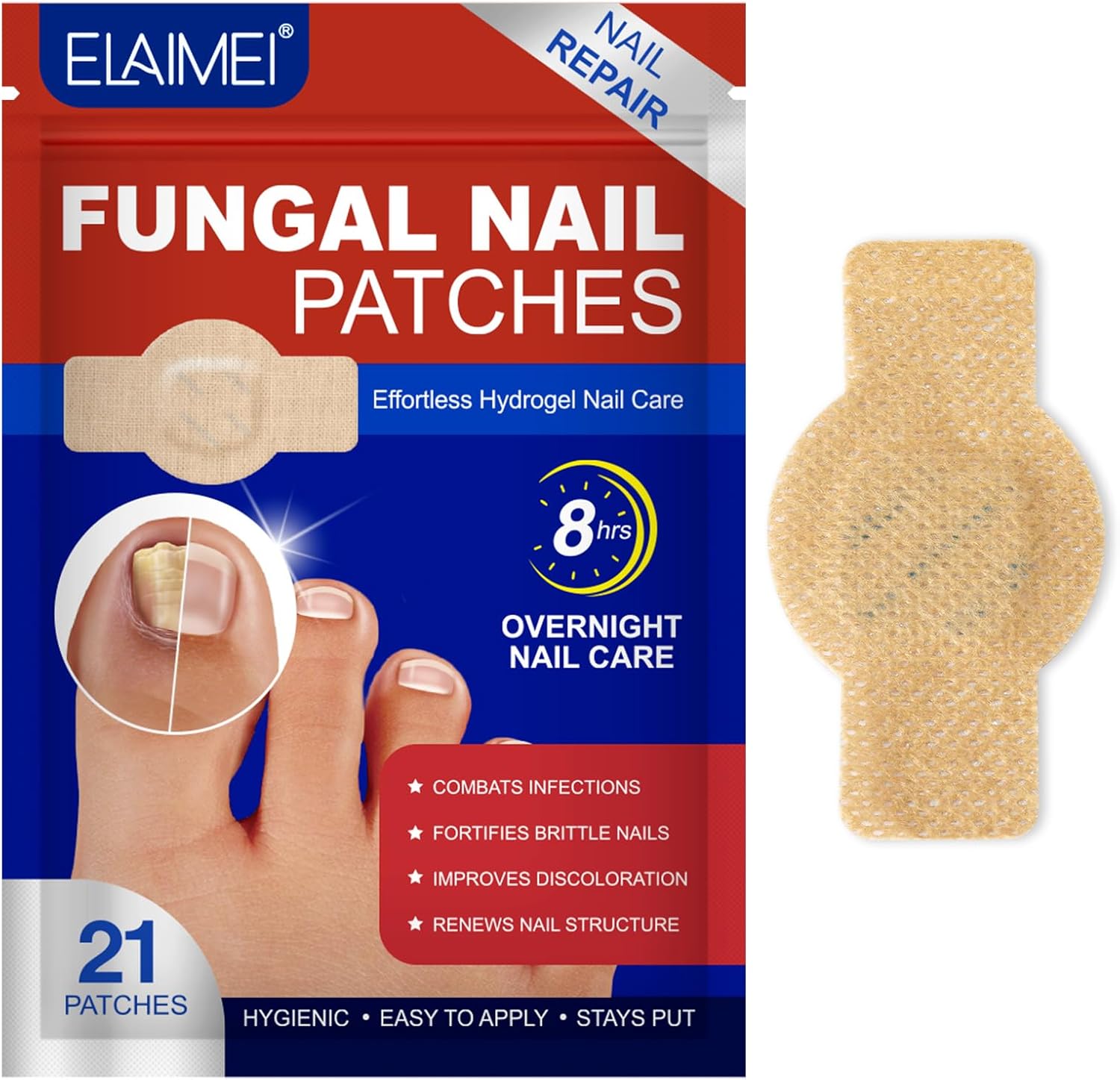 Plethora Fungal Nail Patches front packaging view for extra strength toenail treatment.