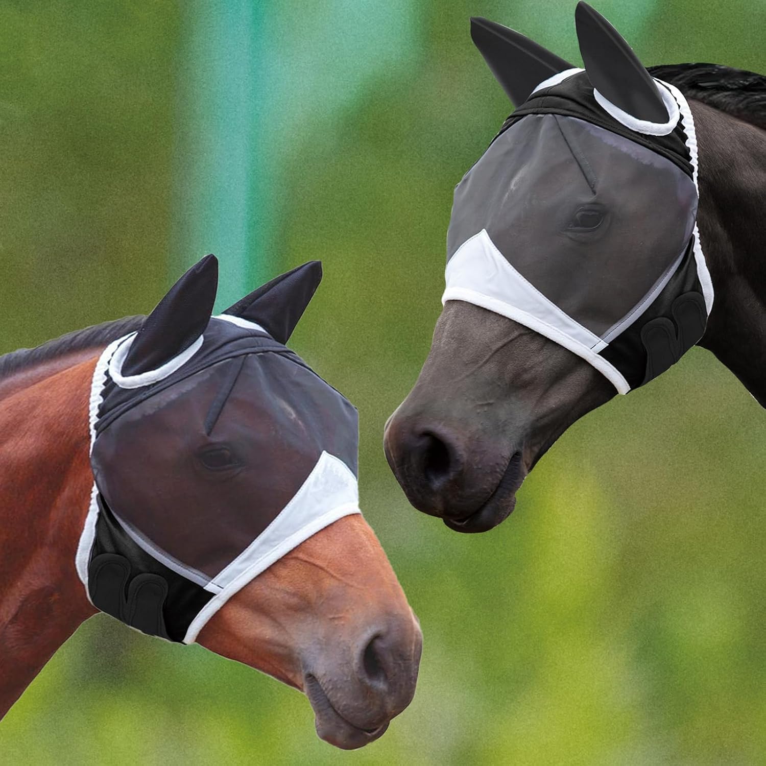 Folded Sagud fly mask showing stretchable fabric