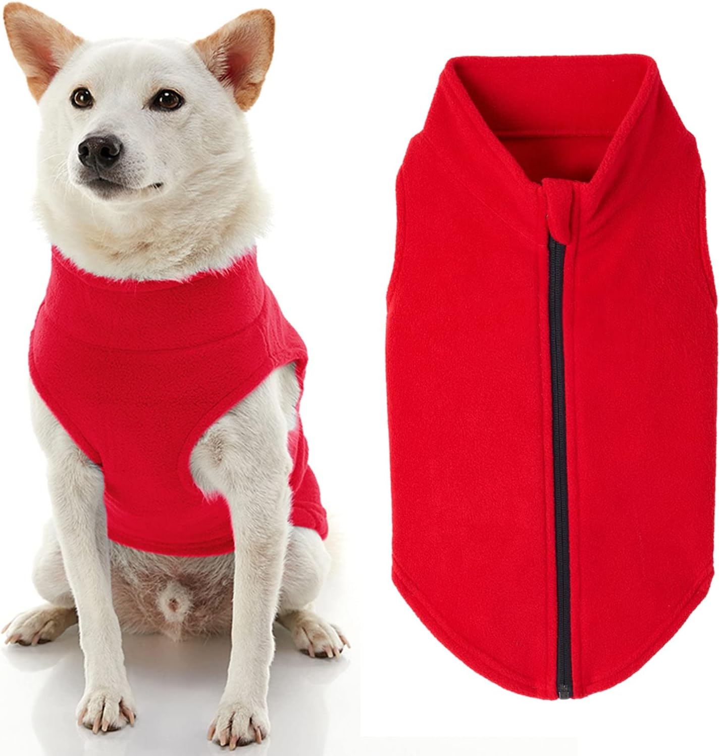Gooby - Zip Up Fleece Vest, Fleece Jacket Sweater with Zipper Closure and Leash Ring, Pink, Medium - Image 9