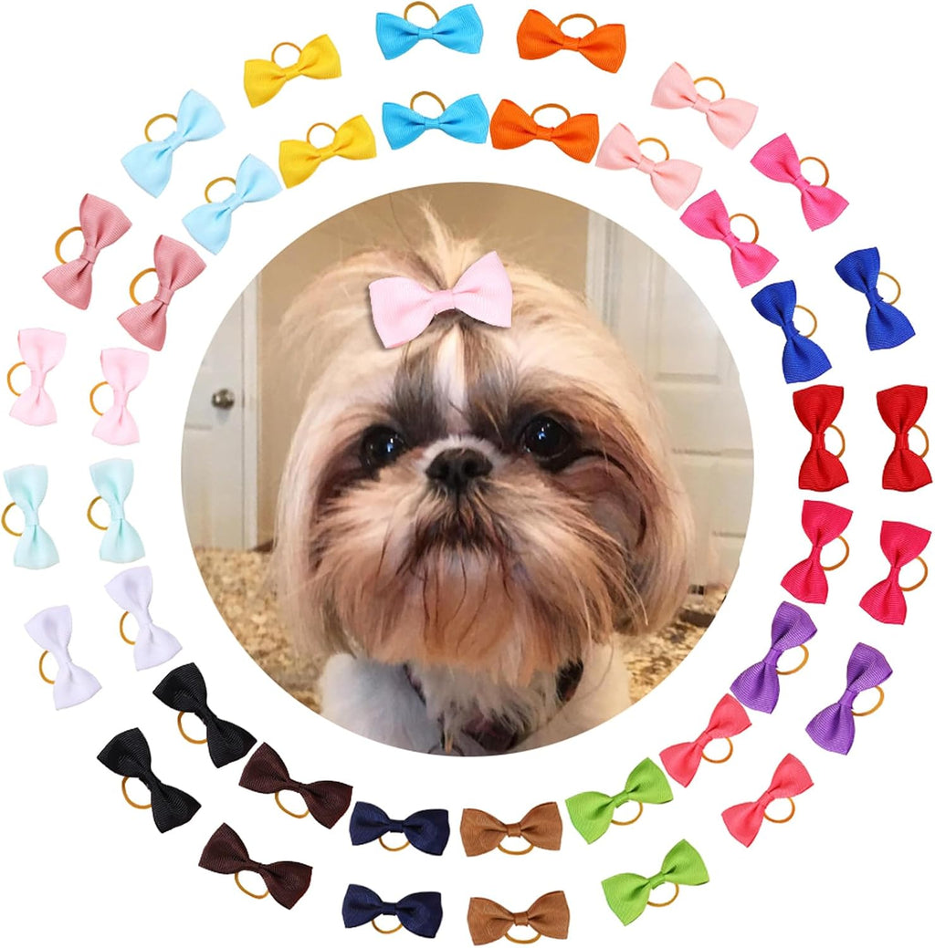 Clipband puppy dog hair bows set front view