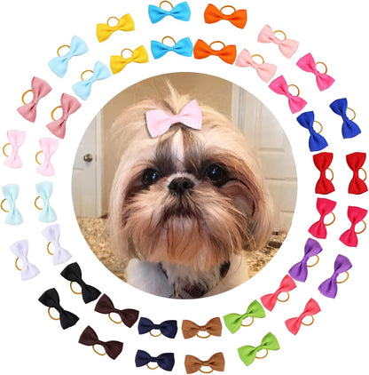 Clipband puppy dog hair bows set front view