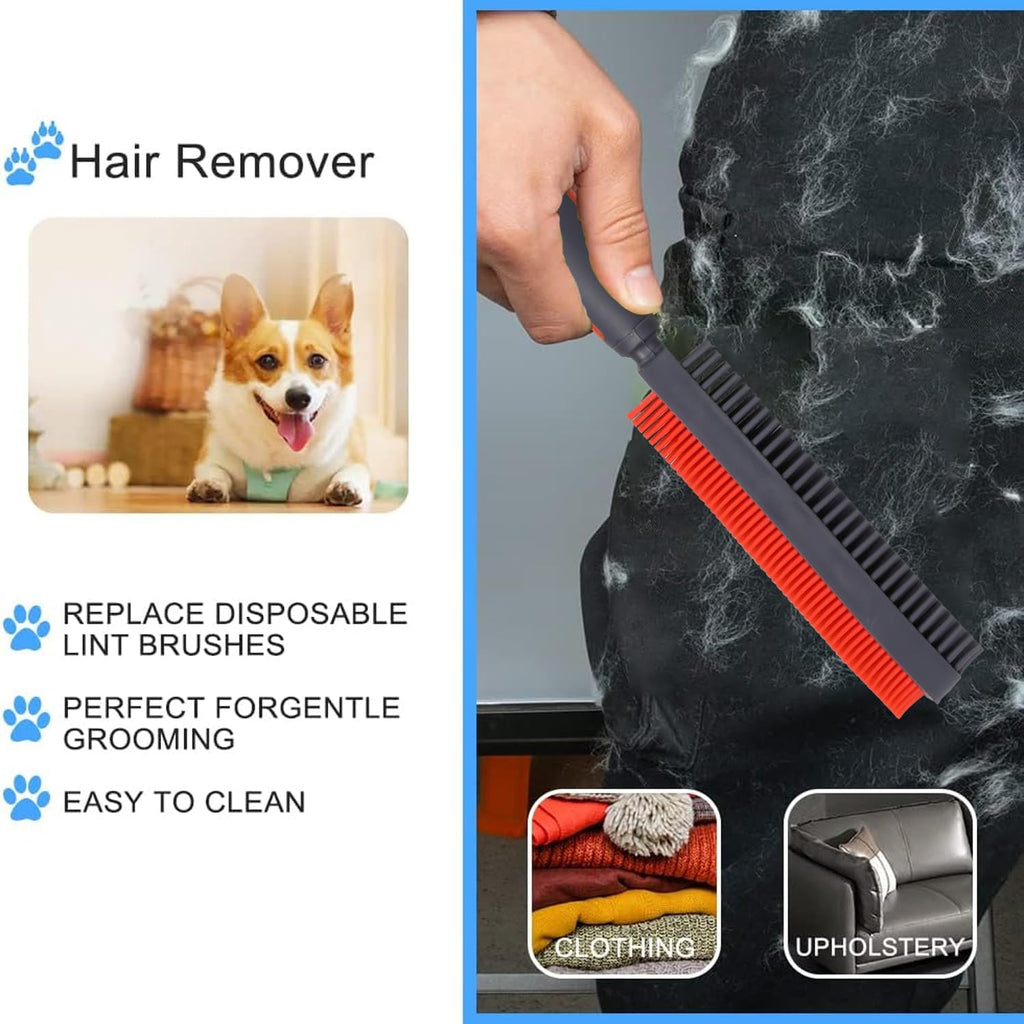 Using Godiyyer rubber brush to groom a dog
