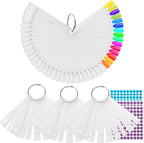 Bqan 200 piece nail swatch sticks set with rings