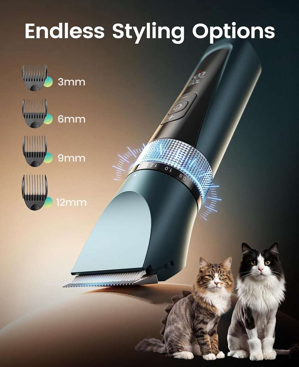 oneisall Cat Clippers for Matted Hair, 5-Speed Quiet Cat Grooming kit - Image 5